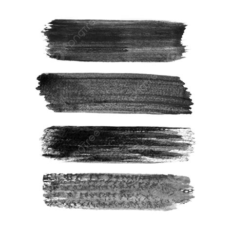 Brush Stroke Set Vector Design Images Black Paint Brush Stroke Set