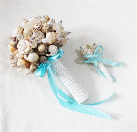999 x 1500 jpeg 143 кб. Shell Bouquet + Boutonniere , Bridal Bouquet Sea ...