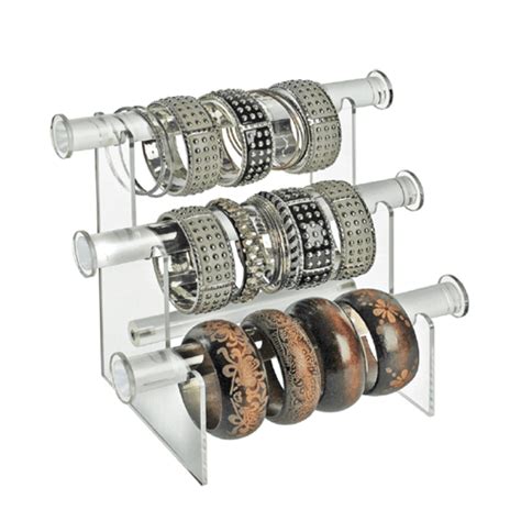 Acrylic Bracelet Counter Display 3 Tier Acrylic Jewelry