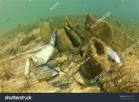 Plastic Pollution Ocean Water Bottles Bags Stock Photo Edit Now 459591784