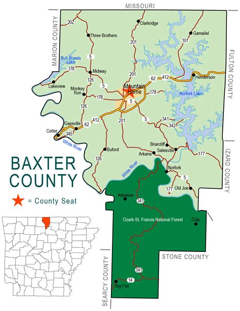 Zz Baxter County Map Encyclopedia Of Arkansas