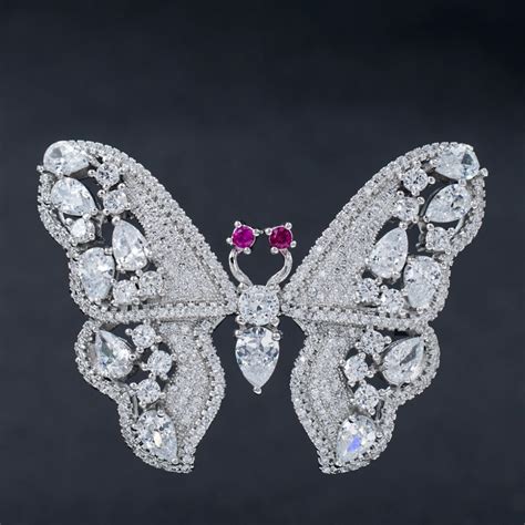 New 5a Cubic Zirconia Butterfly Brooch Broach Pin High Quality Women Jewelry Dress Accessories