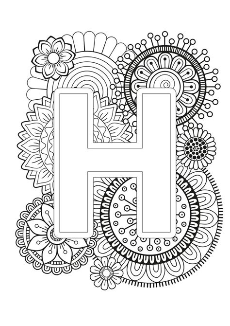 Mindfulness Coloring Page Alphabet Mandala Coloring Coloring Pages