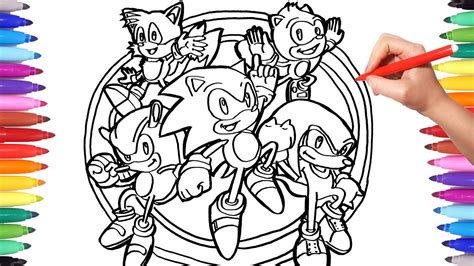 Sonic The Hedgehog Coloring Pages Watch How To Draw Sonic And Friends