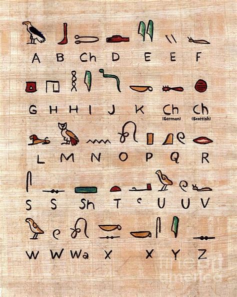 Ancient Egyptian Hieroglyphics Alphabet