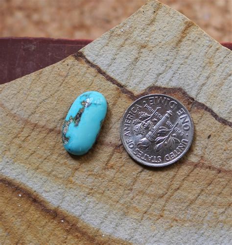 5 Carat Sky Blue Natural Blue June Turquoise Cabochon With Grey Black