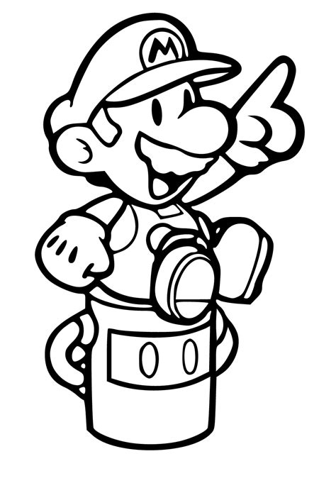 Printable Paper Mario Coloring Pages