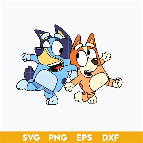 Bluey And Bingo Dog Jumping Svg Bluey Svg Cartoon Svg File Inspire