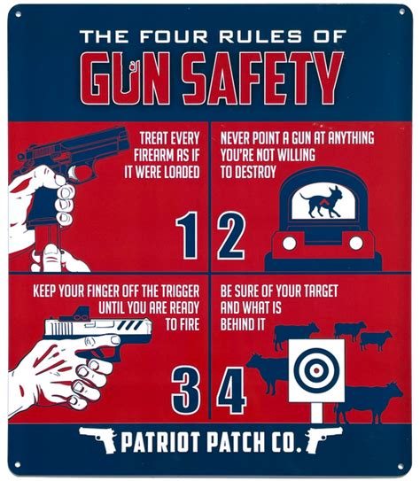 4 Rules Of Gun Safety Sign Patriot Patch Company Llc