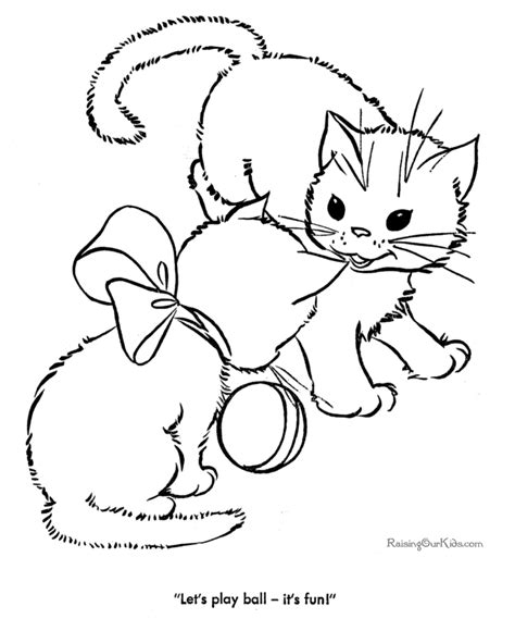 Puppy And Kitten Coloring Page Coloring Home