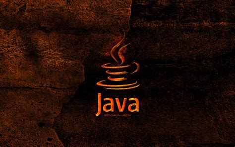 Download Wallpaper Java Fiery Logo Programming Language Orange By