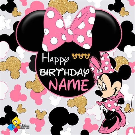 Printable Minnie Mouse Birthday Backdrop Custom Minnie Mouse Etsy