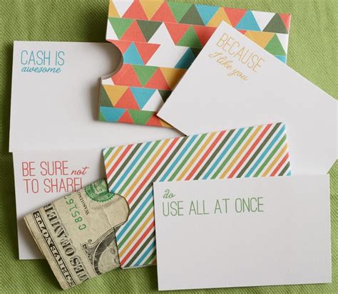 Fold the flaps inward on the black lines. Cash Holder cards - free printable #gift | ⎙ PRINT me for ...