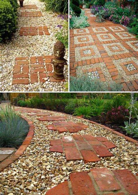 8 Put Great Red Bricks Over A Gravel Path Lay A Stepping Stones And