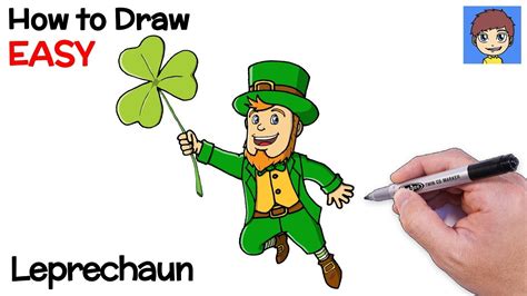 How To Draw Leprechaun Step By Step Leprechaun And Clover Drawing