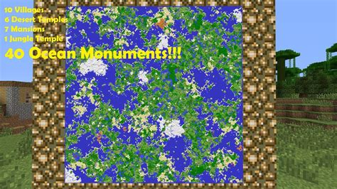 Minecraft Ps4 Large Map With 40 Ocean Monuments Youtube