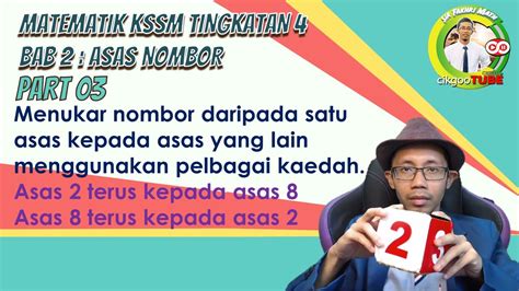 Start studying matematik tajuk 2: PART 3Matematik Tingkatan 4 BAB 2 KSSM Asas Nombor ...