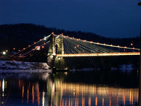 Wheeling Suspension Bridge At Night Stacy Brunner Flickr