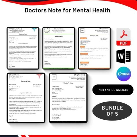 Doctors Note For Mental Health Archives Premium Printable Templates