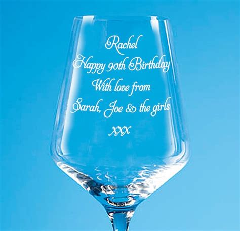 Personalised 90th Birthday Wine Glass 90th T For Granny Etsy