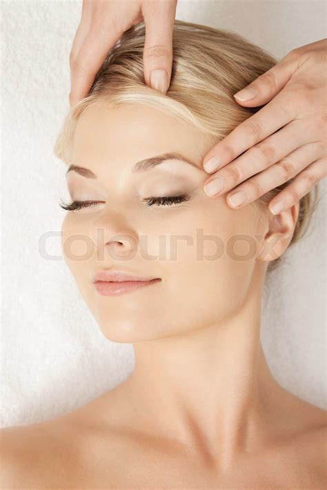 Beautiful Woman In Massage Salon Stock Image Colourbox