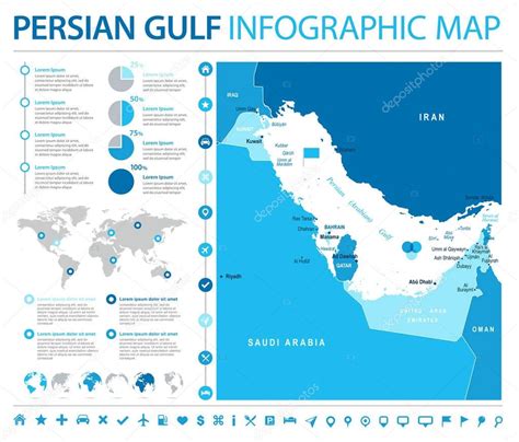 Mapa Del Golfo P Rsico Info Gr Fico Vector Ilustraci N