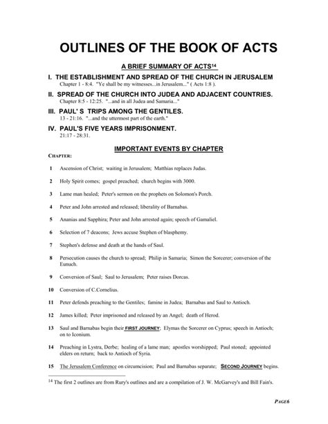 10 Book Of Acts Summary By Chapter Pdf