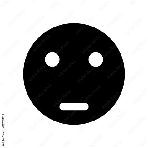High Quality Emoticon On White Background Straight Face Emoji With