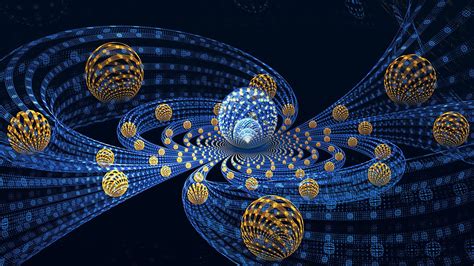 3d Wallpaper Abstract Fractal Balls Flying Full Hd 1080p 1920x1080