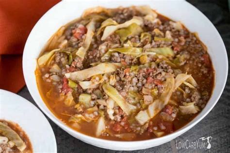 The beauty of low carb ground beef soups is that you can take from frozen to delicious in very little time. Unstuffed Cabbage Soup Recipe - Easy Low Carb Meal | Low Carb Yum
