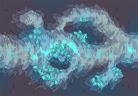 Luminescent Cave Rpg Battle Map By 2 Minute Table Top Dungeons And