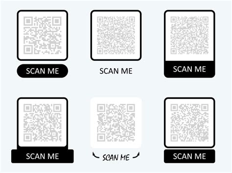 Collection Scan Me Template Of Qr Code Various Frame For Qr Code
