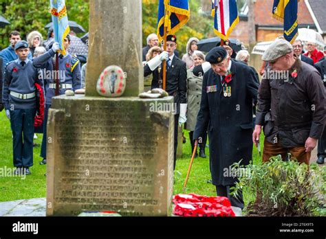 Chalfont St Peter, UK. 12th November, 2023. Hundreds packed the streets