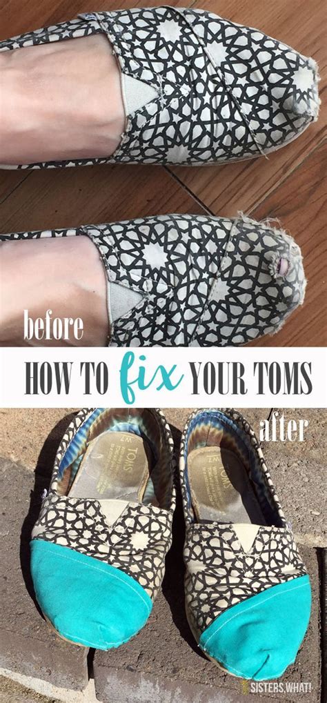 How To Fix And Patch Your Toms A Tutorial Shoe Refashion Toms Diy