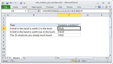 Excel Formula Cell Contains Number Exceljet Images