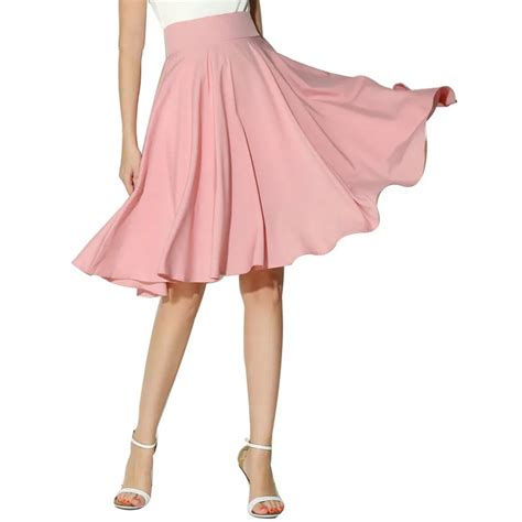 summer high waist medium zipper skirt coat knee length skirt vintage midi skirt for women