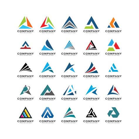 Abstract Triangle Vector Design Images Set Of Triangle Logo Vector
