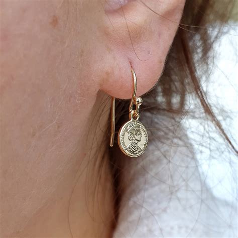 Dainty Gold Coin Earrings By Misskukie Notonthehighstreet Com