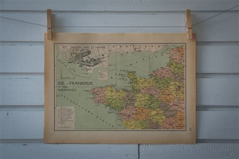 1941 Vintage West France Map