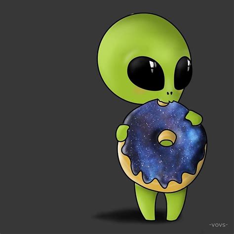 Cute Alien Poster By Vovs Cute Alien Alien Painting Alien Drawings