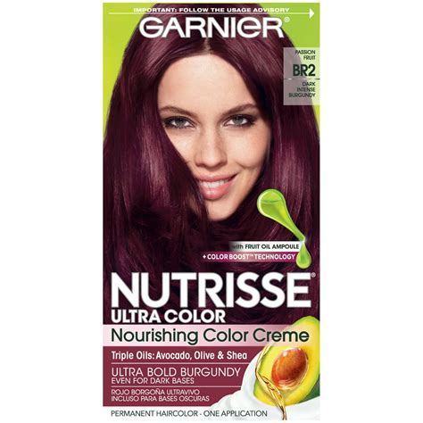 Garnier Nutrisse Ultra Color Nourishing Hair Color Creme Br2 Dark Intense Burgundy 1 Kit