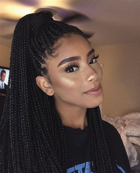 Black Girl Box Braids Head Hair On Stylevore