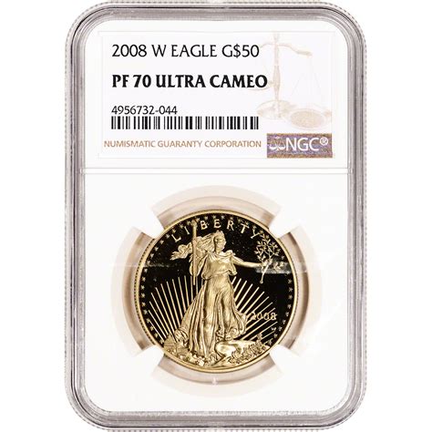 2008 W American Gold Eagle Proof 1 Oz 50 Ngc Pf70 Ucam Ebay