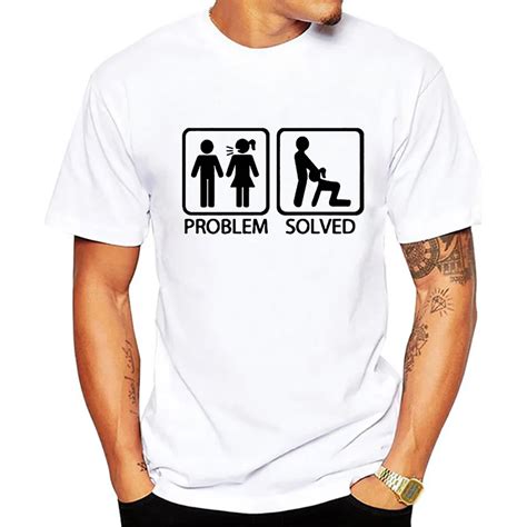 new harajuku problem solved t shirts men funny adult joke story print man t shirt plus size mens