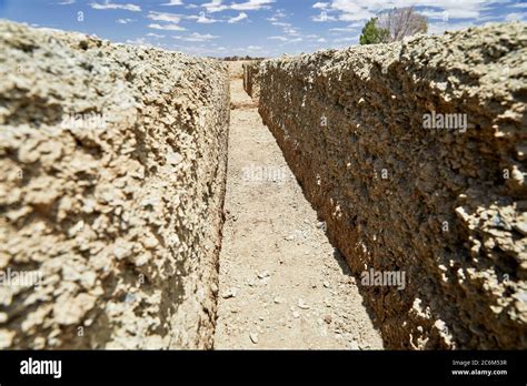 Three Foot Deep Footing Trench For A New Building Stock Photo Alamy