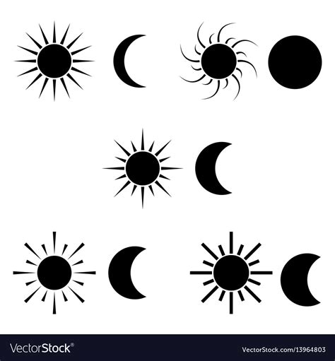 Sun And Moon Icon Royalty Free Vector Image Vectorstock