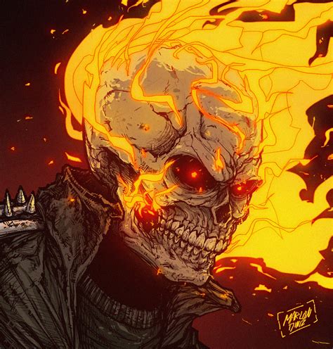 Artstation Ghost Rider 01 Marlon Diniz Dibujos Marvel Arte De