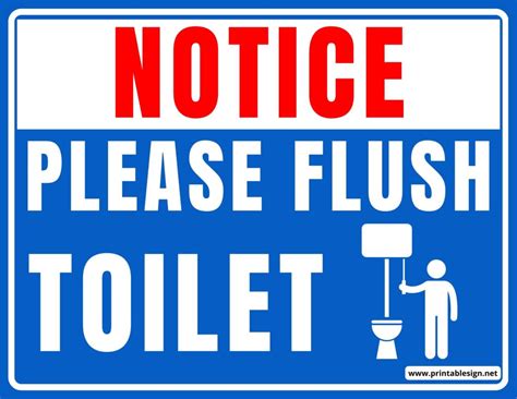 Please Flush Toilet Sign Free Download