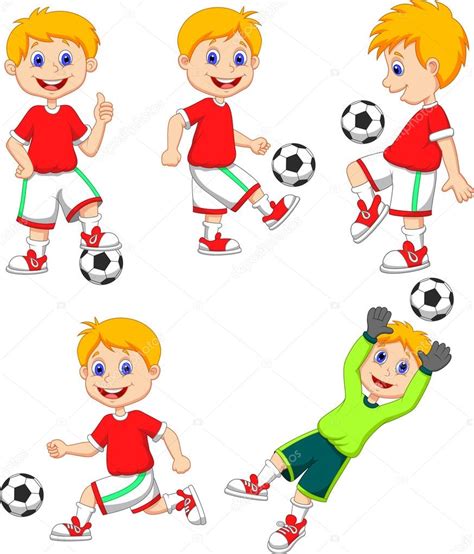 Boy Playing Soccer Collection Set Premium Vector In Adobe Illustrator