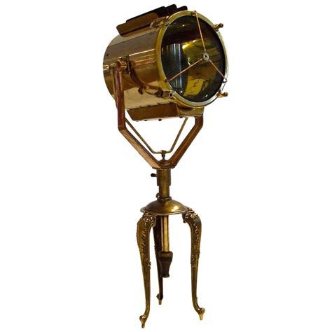 Vintage Brass Searchlight On Tripod At 1stdibs